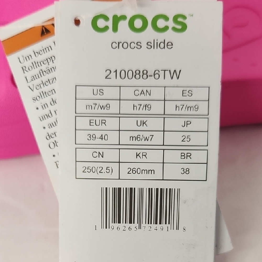 CROCS Fuchsia Slide Sandals - Picture 3 of 8